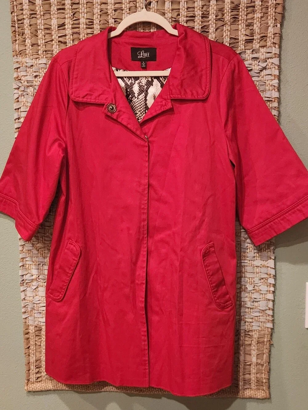 Luii Vibrant Red Fully Lined Jacket - Size M